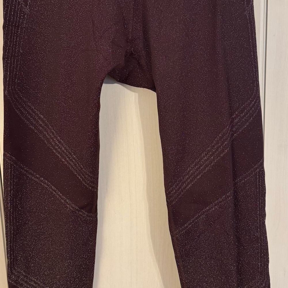 Athleta Dark Purple with Glitter Yoga Pants